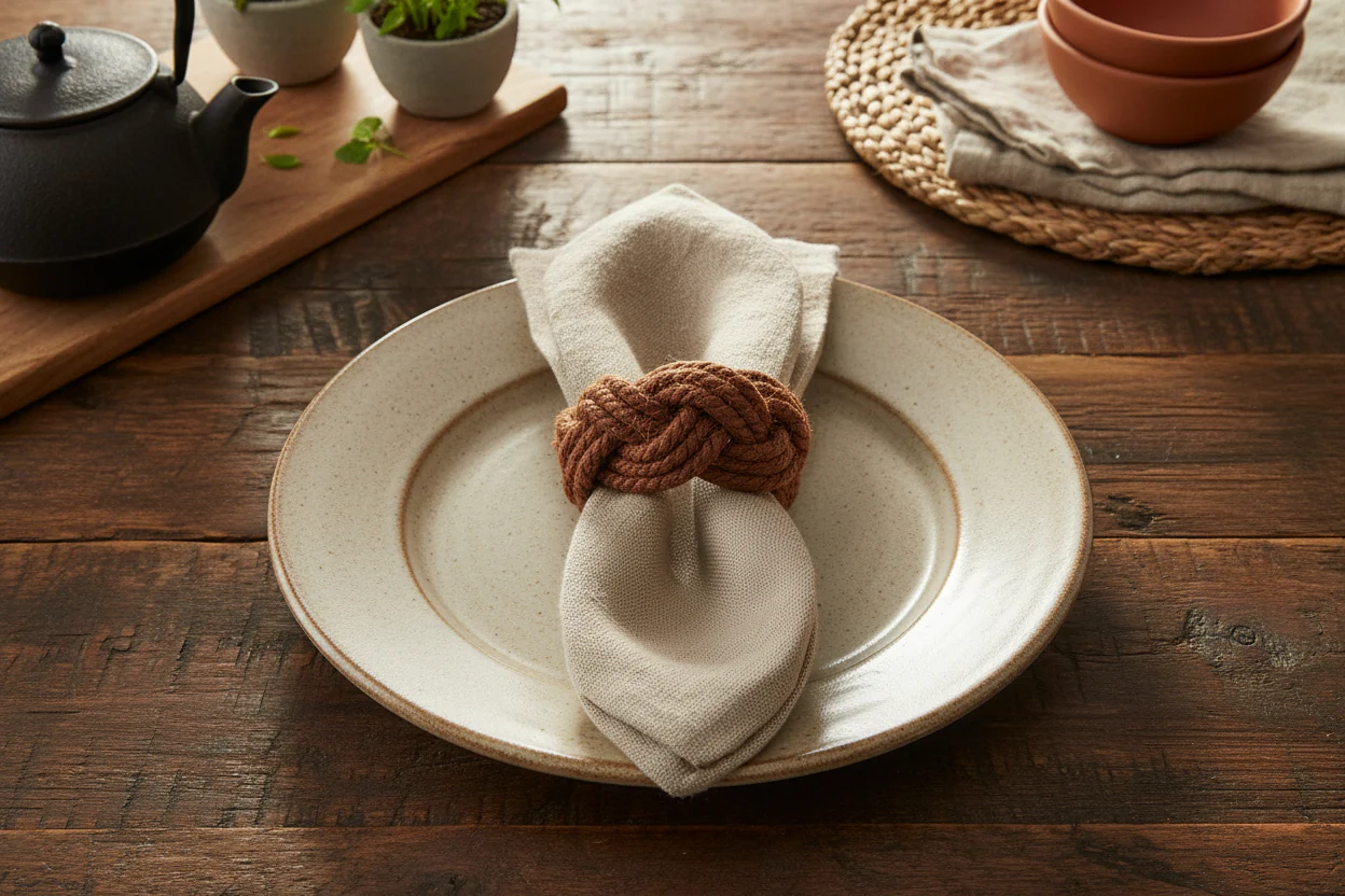 Walton & Co Jute Napkin Ring, Conker - Image 2