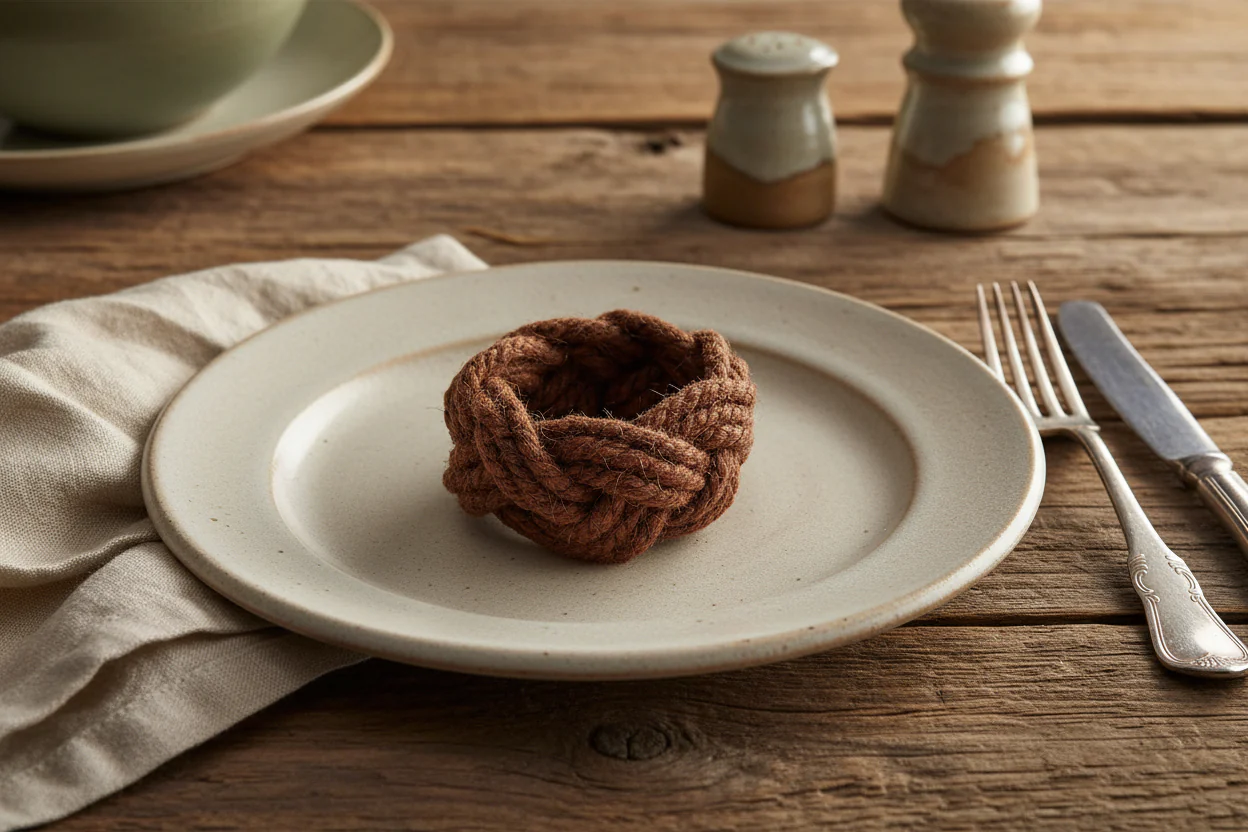 Walton & Co Jute Napkin Ring, Conker - Image 3