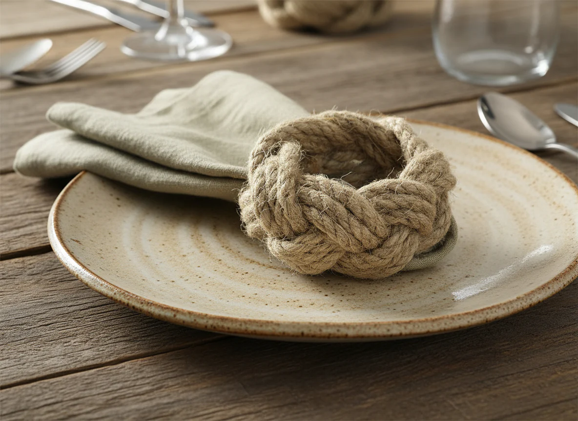 Walton & Co Jute Napkin Ring, Natural - Image 3