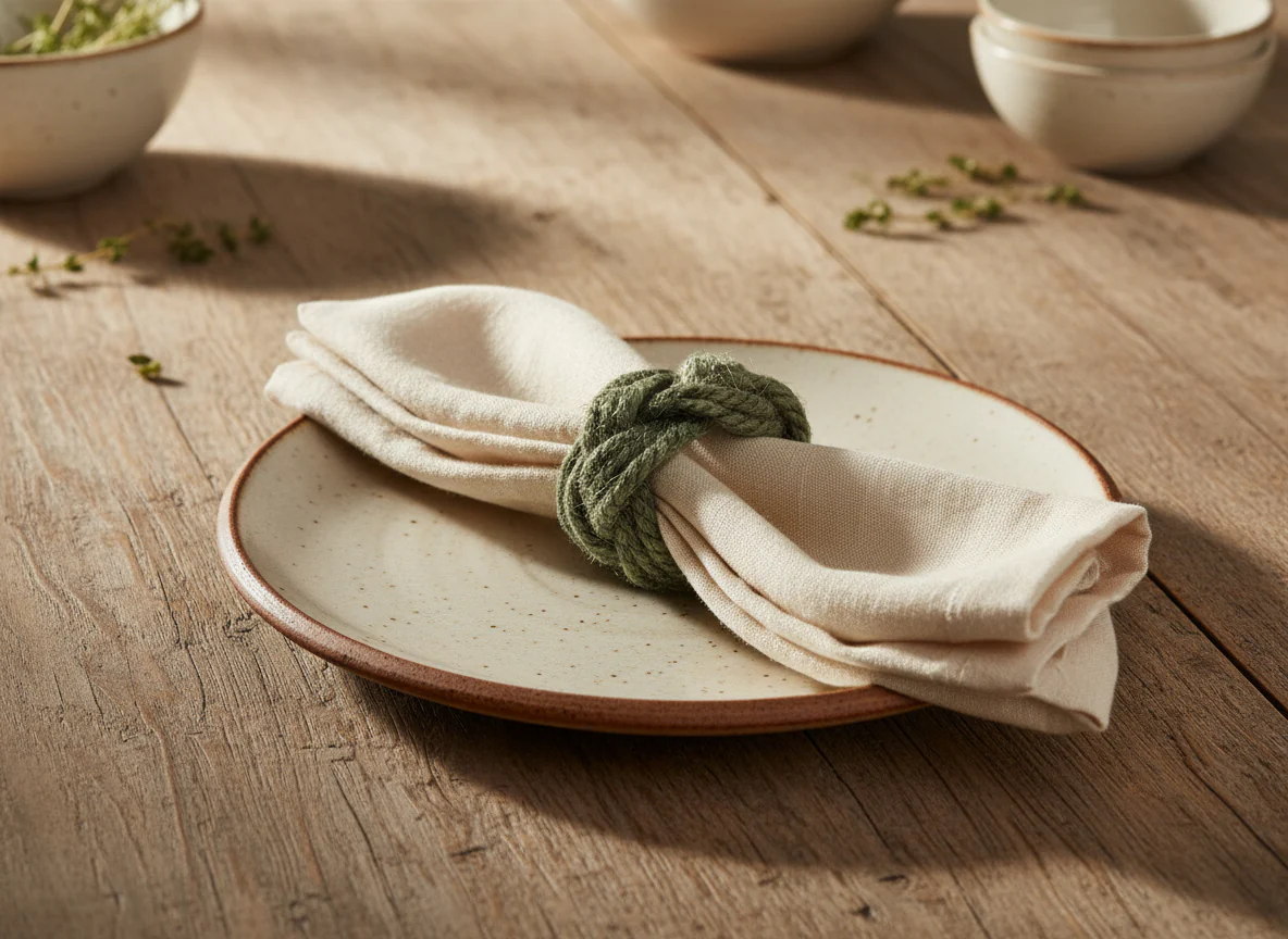 Walton & Co Jute Napkin Ring, Olive - Image 2