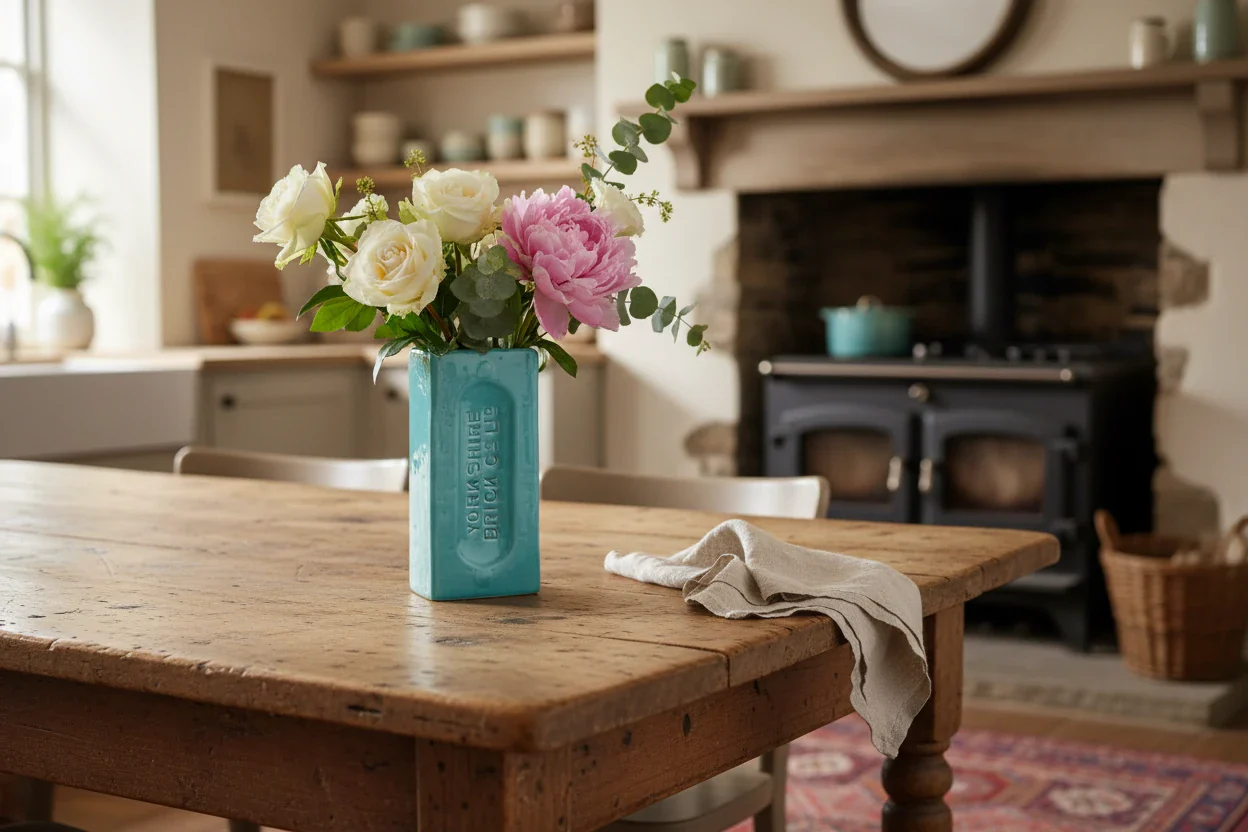 Yorkshire Brick Vase, Turquoise