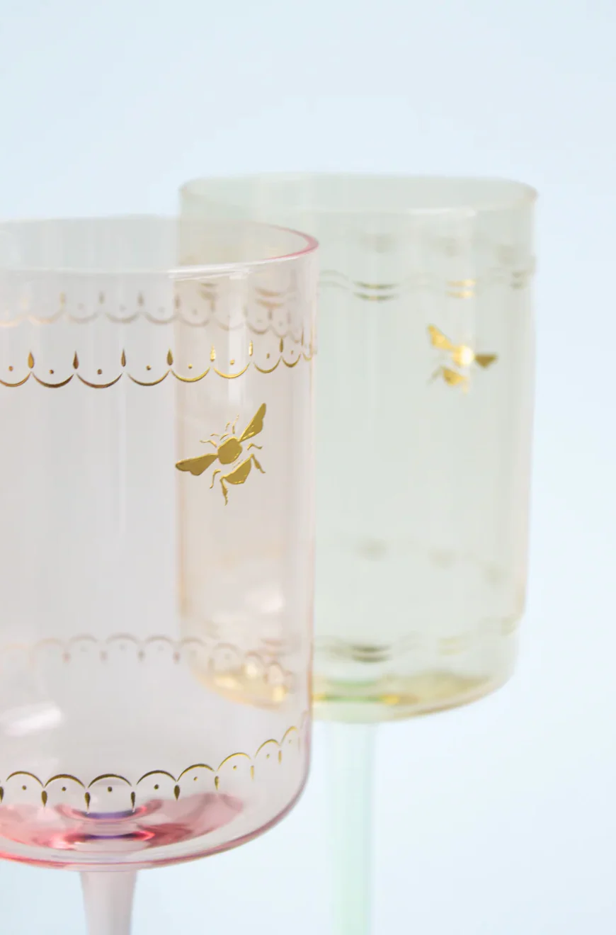 Yvonne Ellen Bee Wine Glasses, ( Set Of Two ) - Image 2