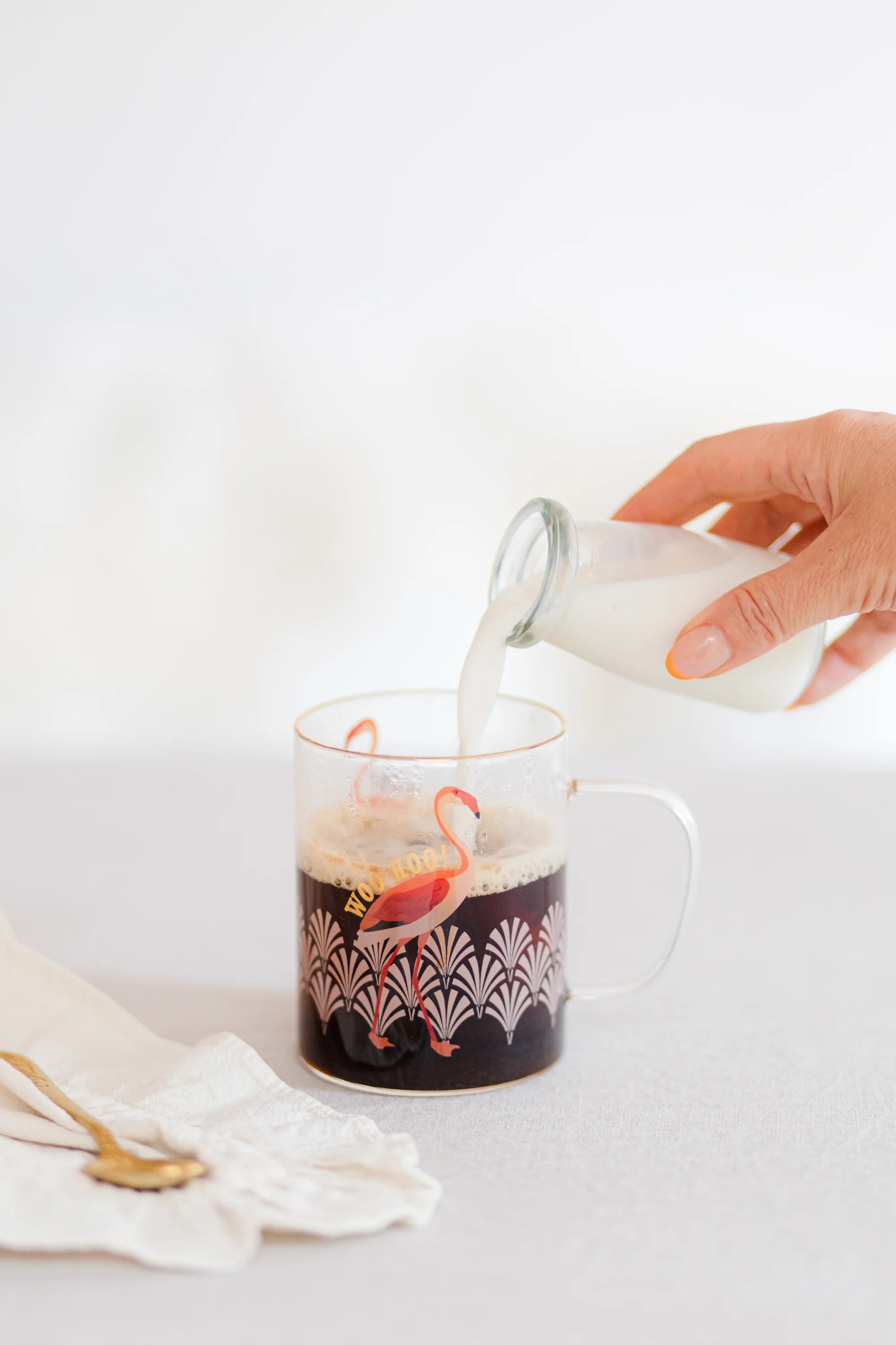 Yvonne Ellen Glass Mug, Flamingo - Image 4
