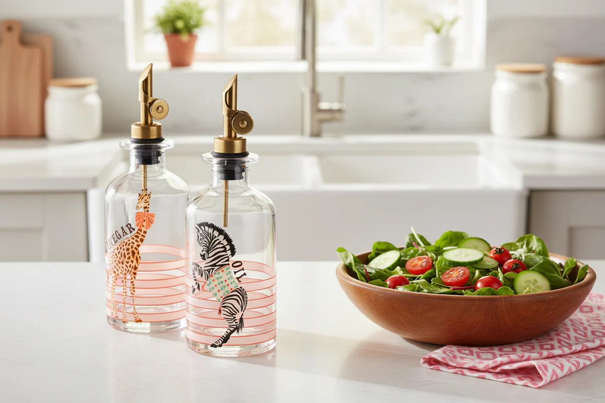 Yvonne Ellen Glass Oil & Vinegar Set, Animal - Image 6