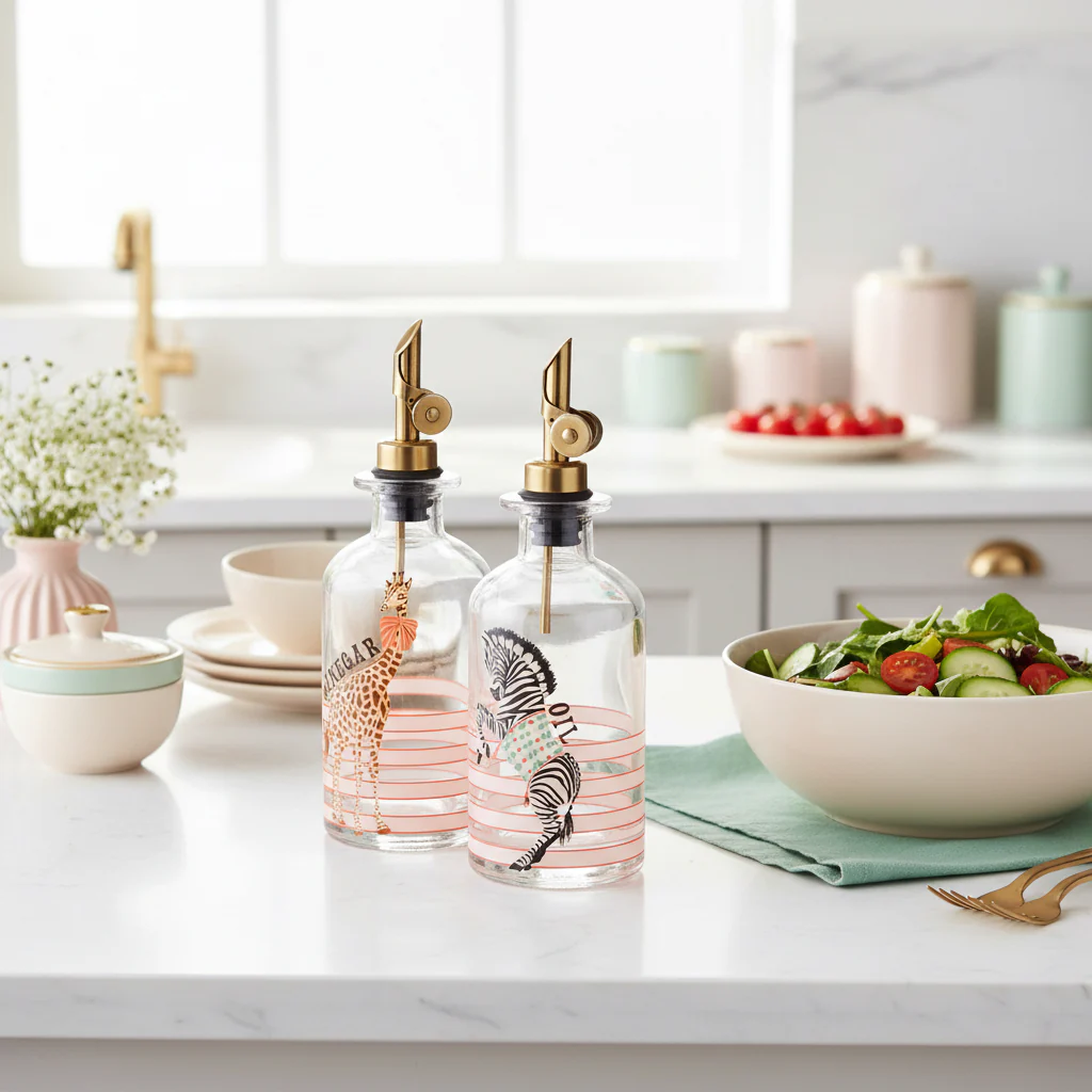 Yvonne Ellen Glass Oil & Vinegar Set, Animal - Image 7