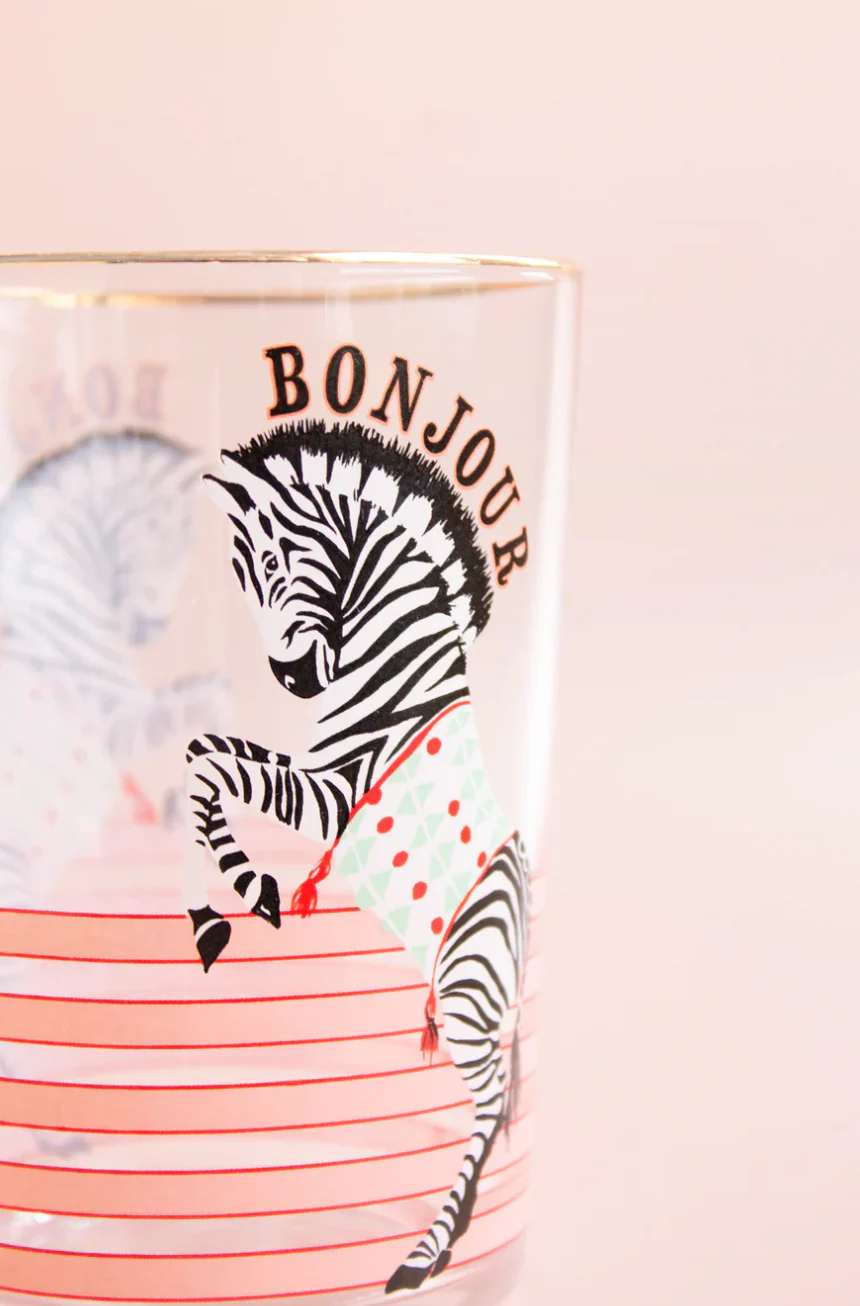 Yvonne Ellen Hi Ball Glass, Zebra - Image 2