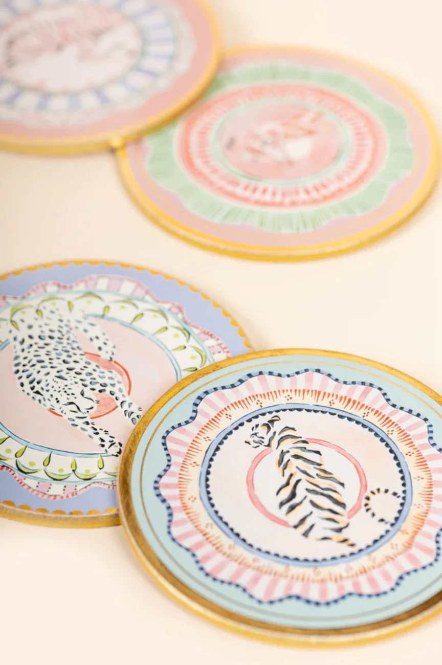 Yvonne Ellen Round Animals Coasters ( Set Of 4 ) - Image 2