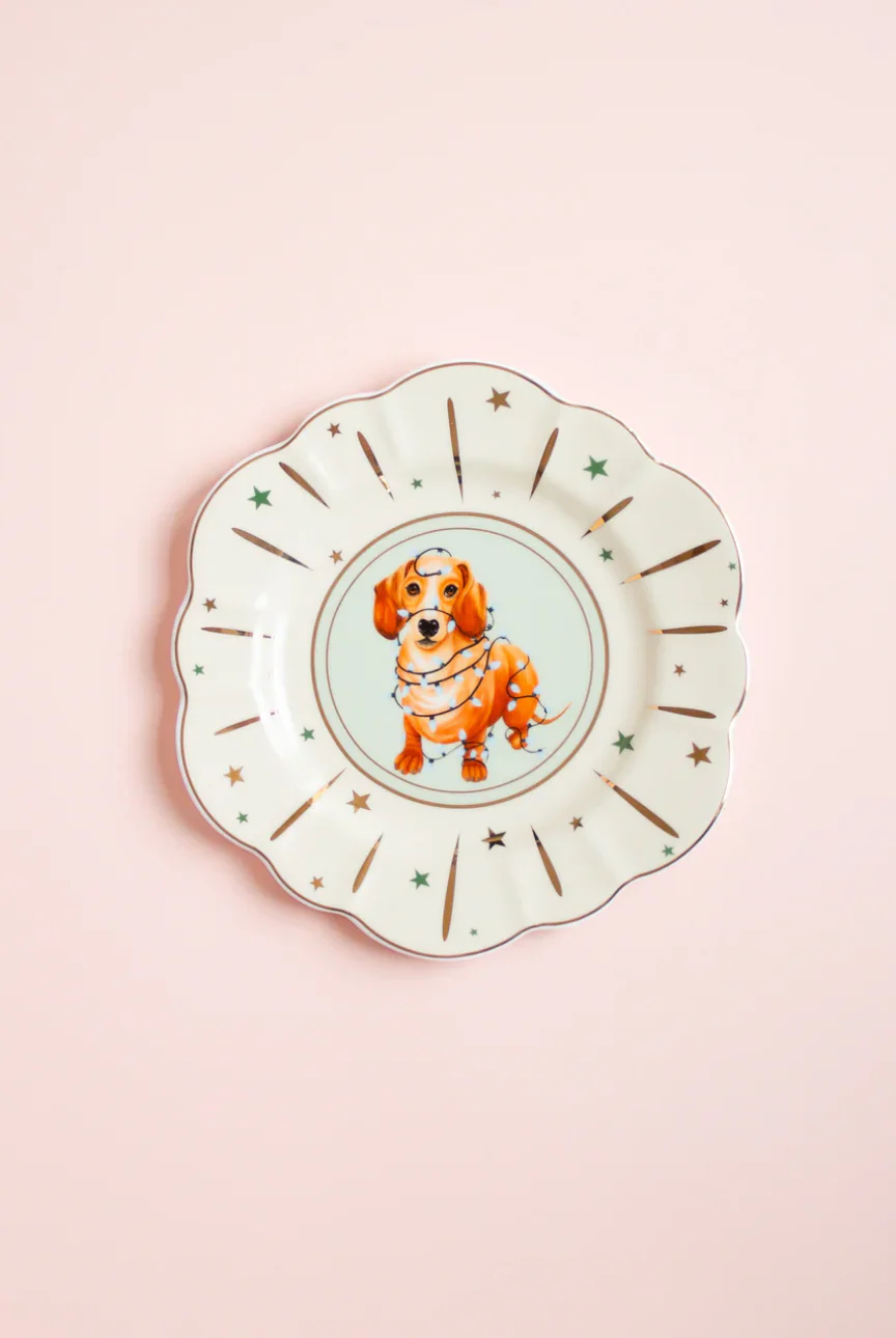 Yvonne Ellen Sandwich Plate,Sausage Dog
