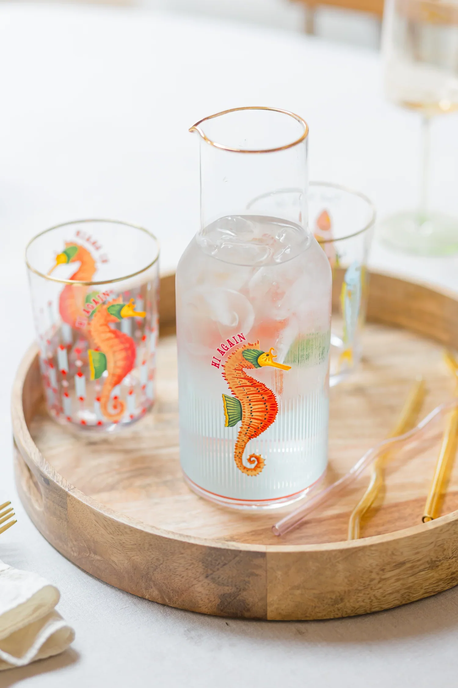 Yvonne Ellen Seahorse Glass Carafe - Image 3