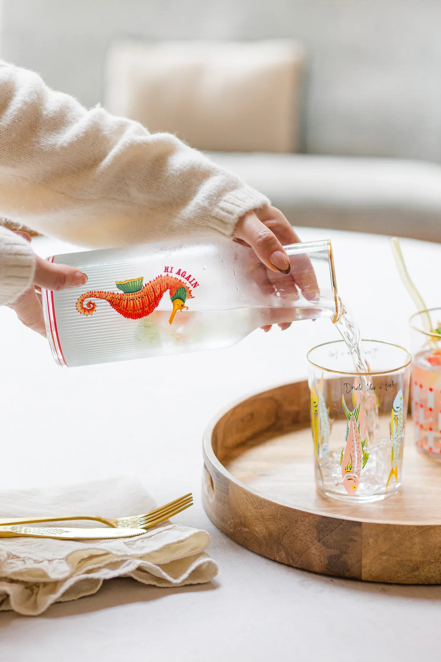 Yvonne Ellen Seahorse Glass Carafe - Image 4
