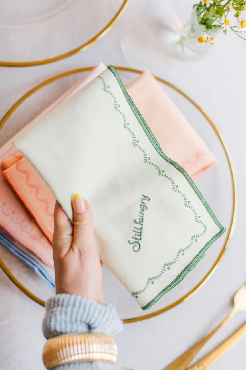 Yvonne Ellen Slogan Embroidered Napkins ( Set Of 4) - Image 2