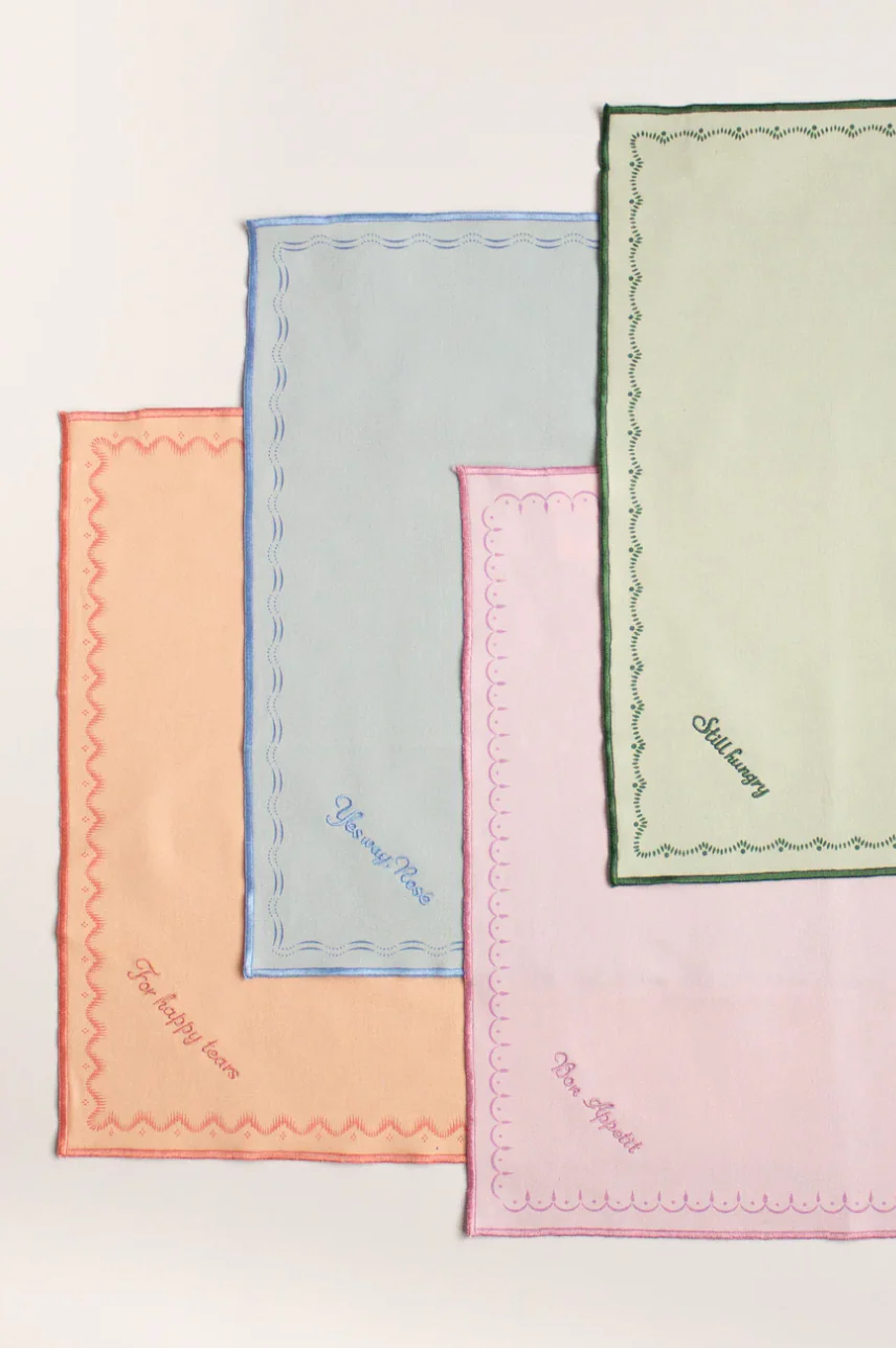 Yvonne Ellen Slogan Embroidered Napkins ( Set Of 4) - Image 6