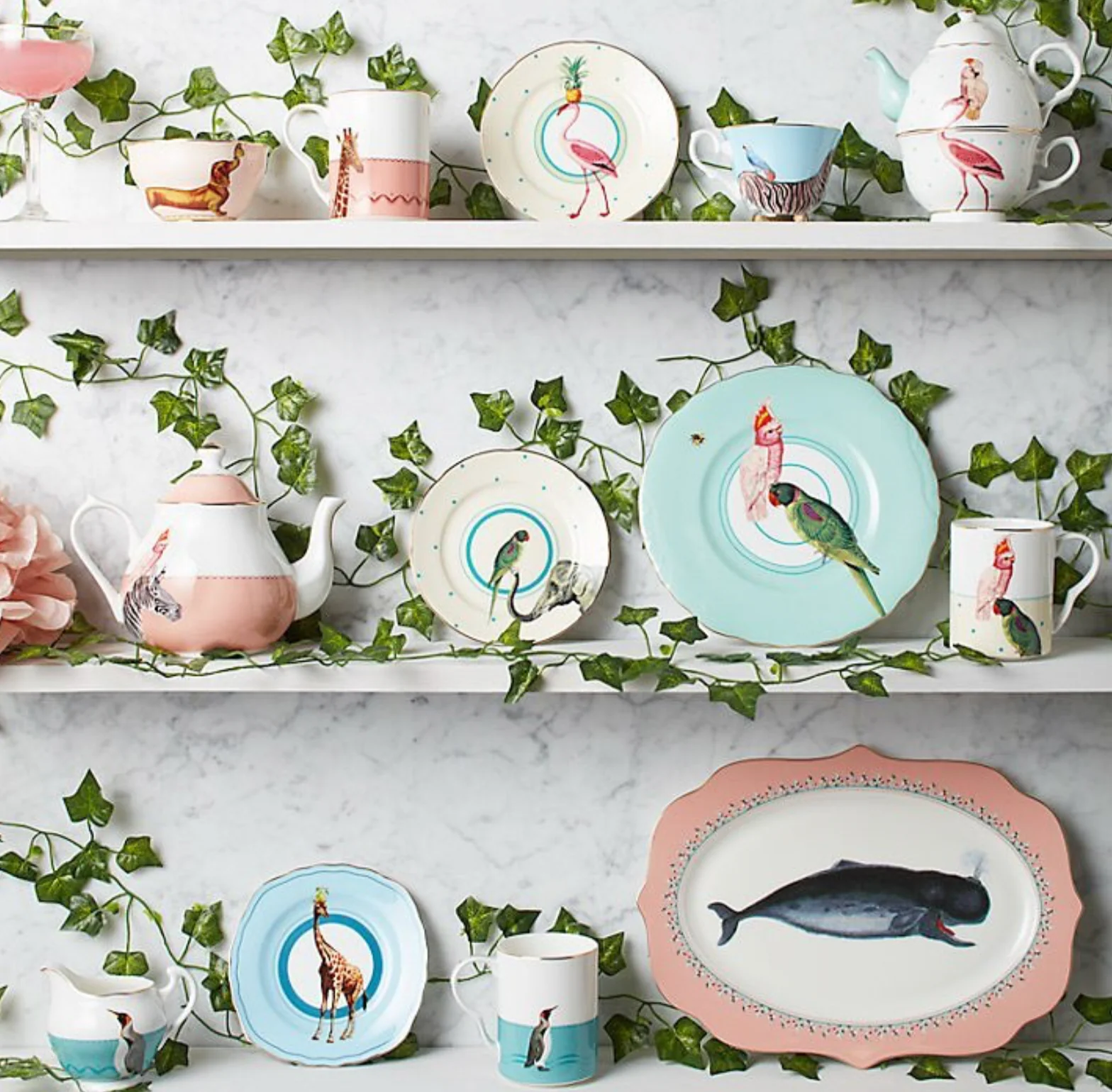 Yvonne Ellen Tea For One Set, Flamingo - Image 6