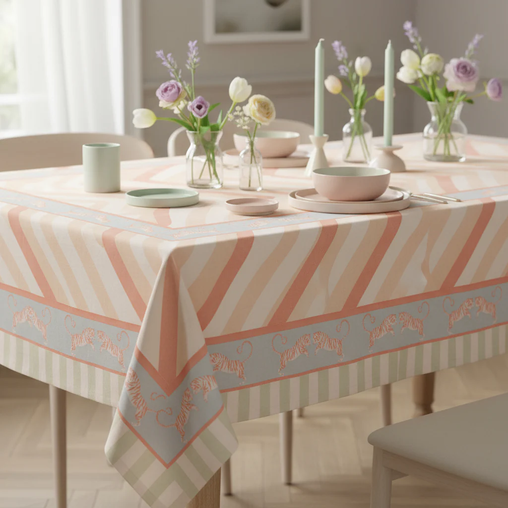 Yvonne Ellen Tiger Cotton Tablecloth - Image 2