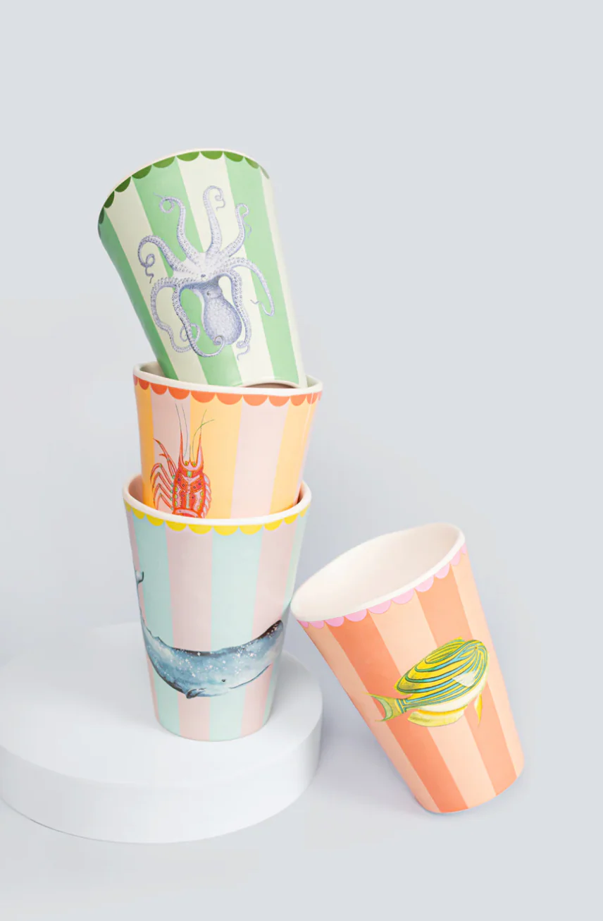 Yvonne Ellen Under The Sea Melamine Picnic Tumblers (Set Of 4) - Image 2